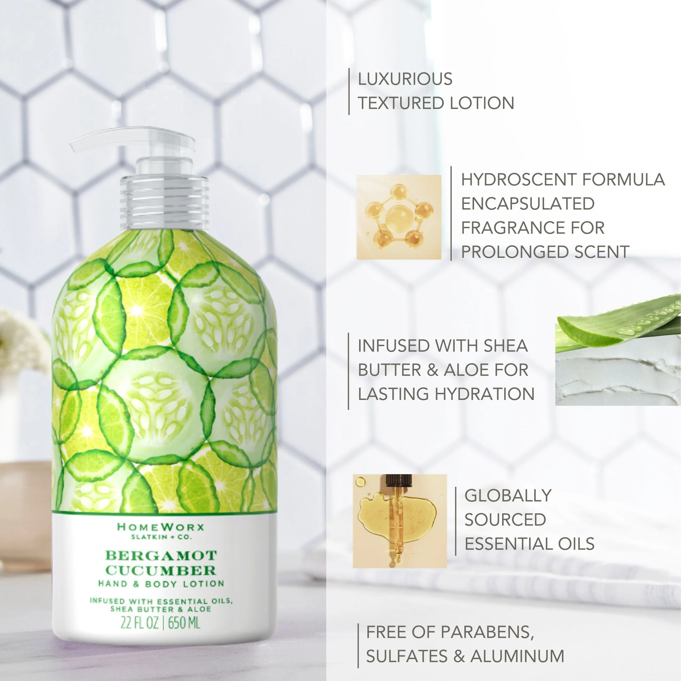 Bergamot Cucumber Hand & Body Lotion - Image 3
