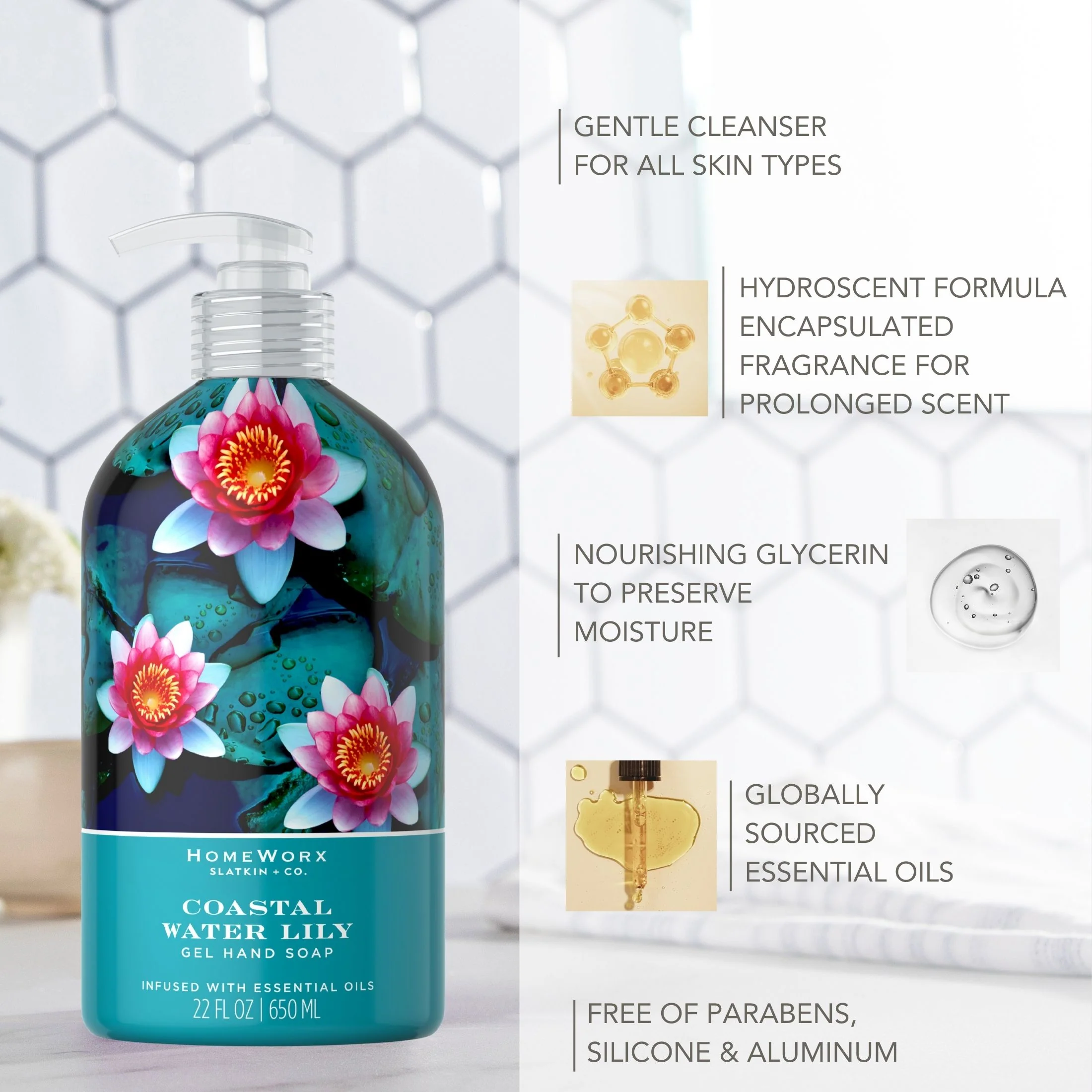 Coastal Water Lily Gel Hand Soap - Image 3