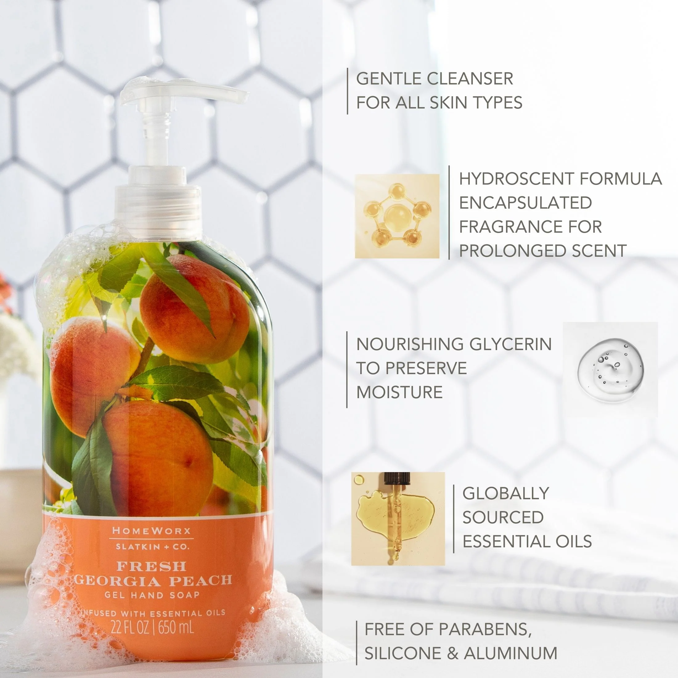 Farmstand Peach Gel Hand Soap - Image 3