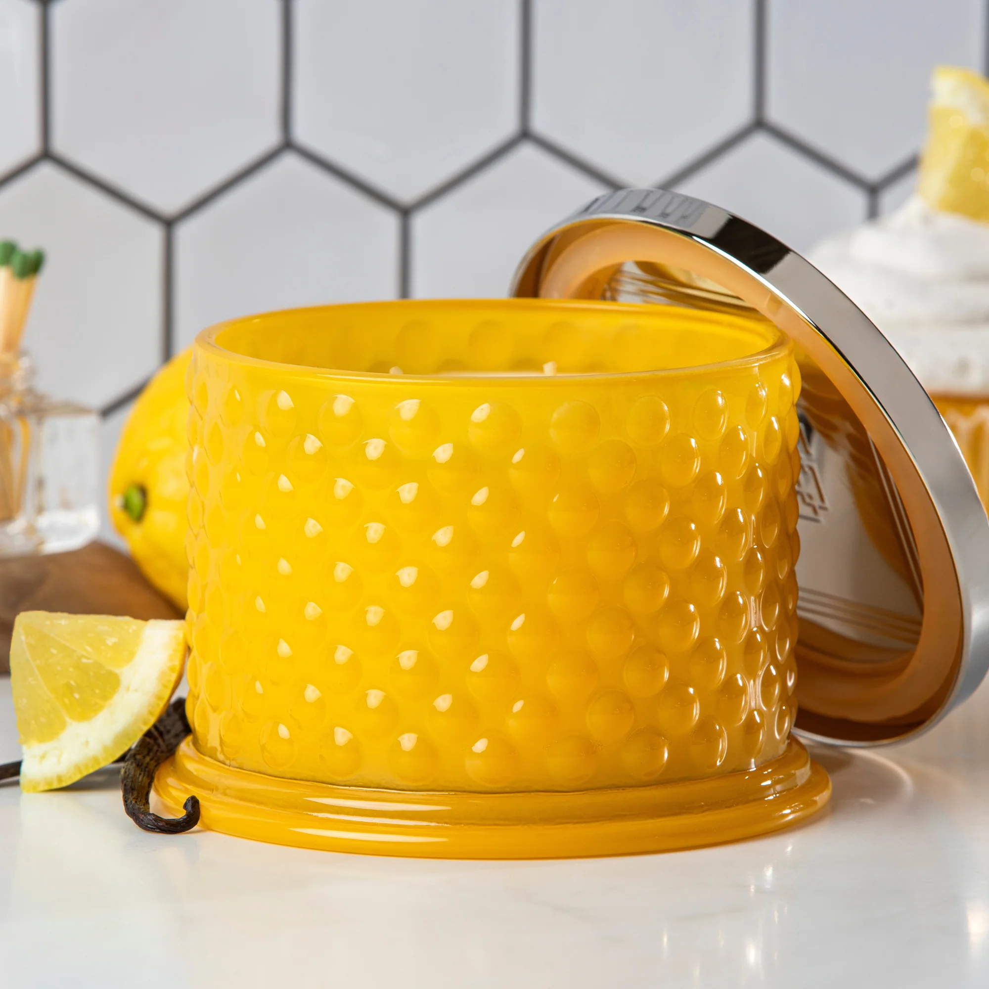 Limoncello Cupcake 3-wick Hobnail Candle - Image 5