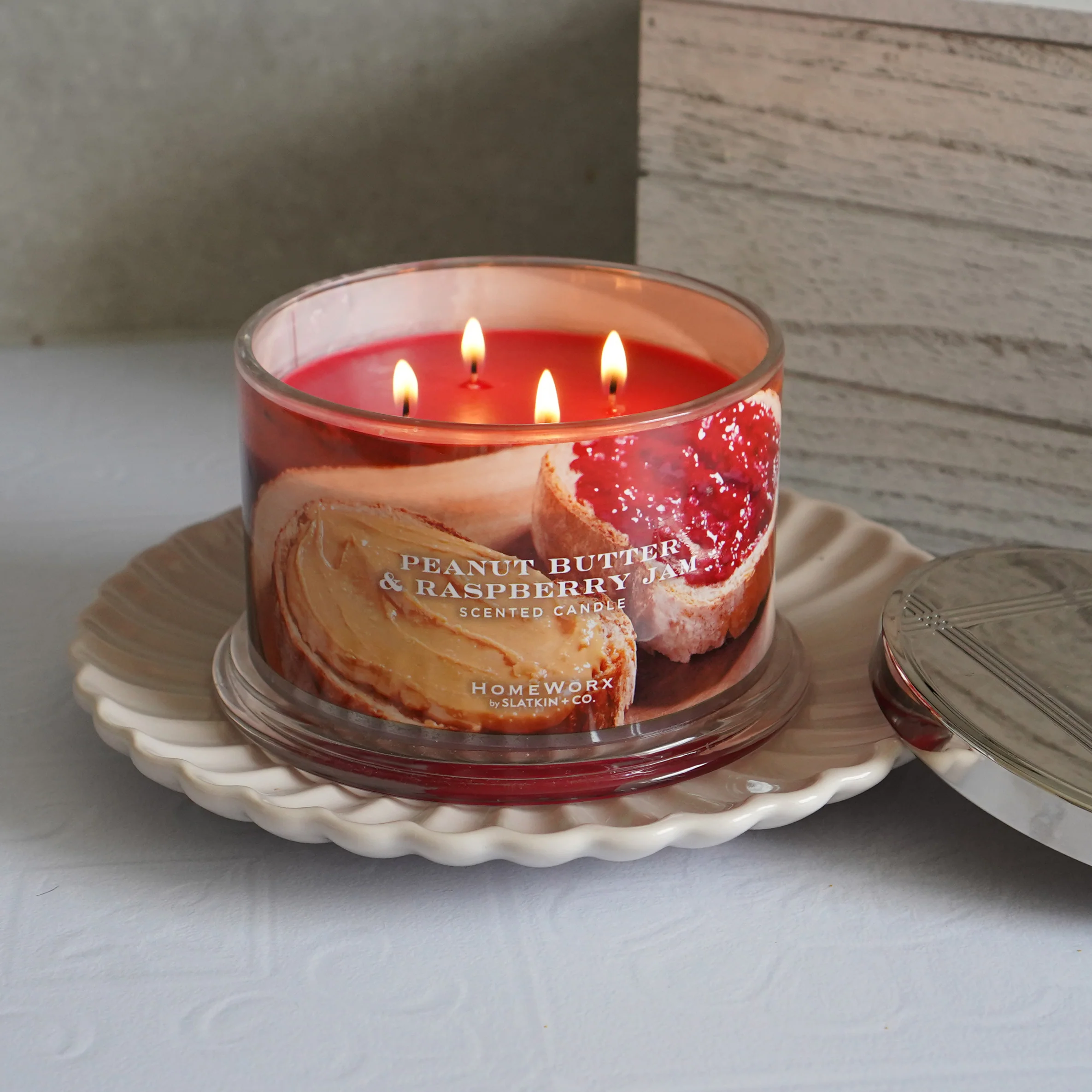 Peanut Butter & Raspberry Jam 4-wick Candle - Image 3