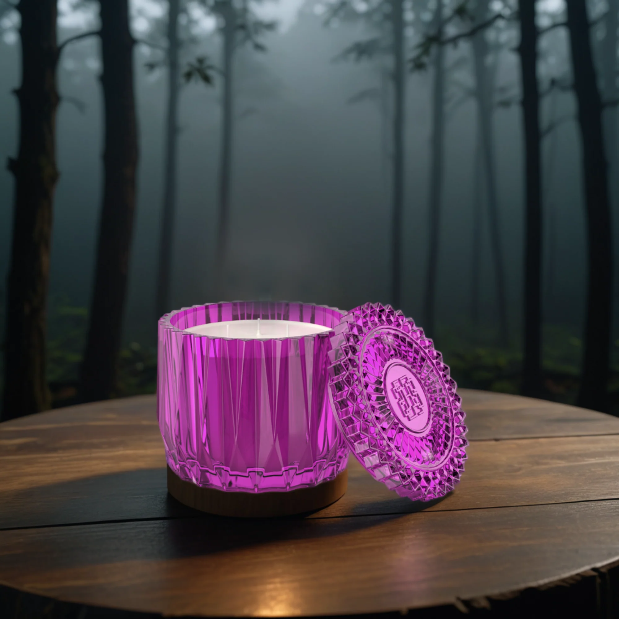 Possessed Plum 3-wick Faceted Glass Candle - Image 8