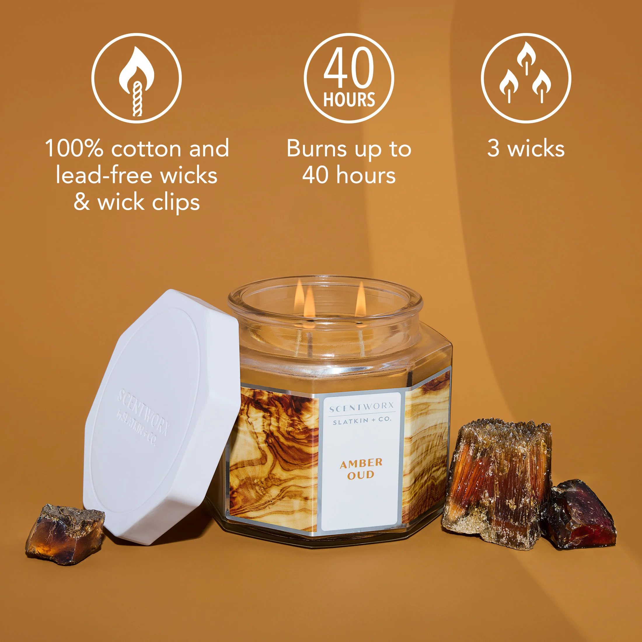 ScentWorx Amber Oud 3-Wick Candle - Image 4