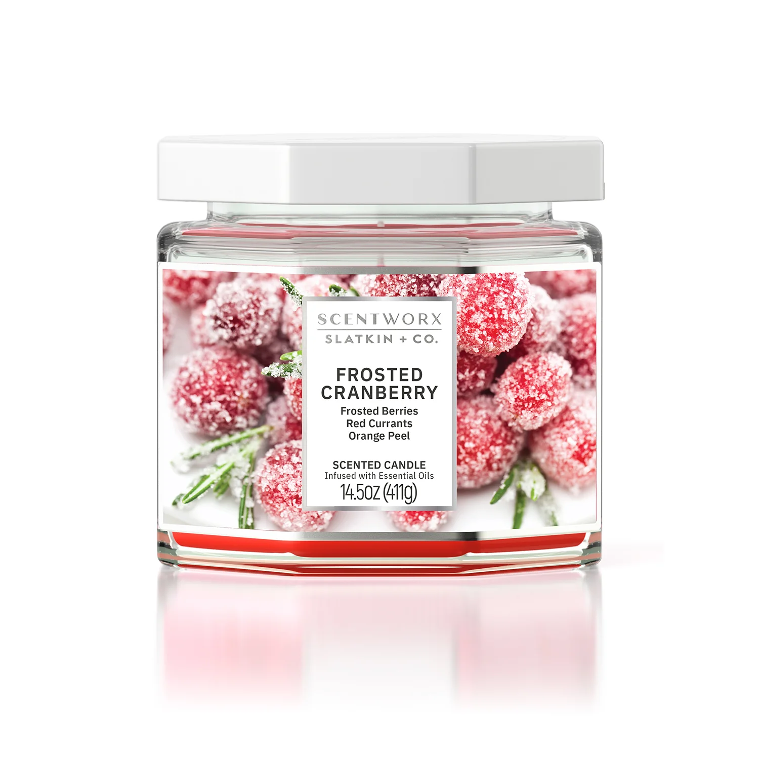 ScentWorx Frosted Cranberries Set of Two 3-Wick Candles - Image 3