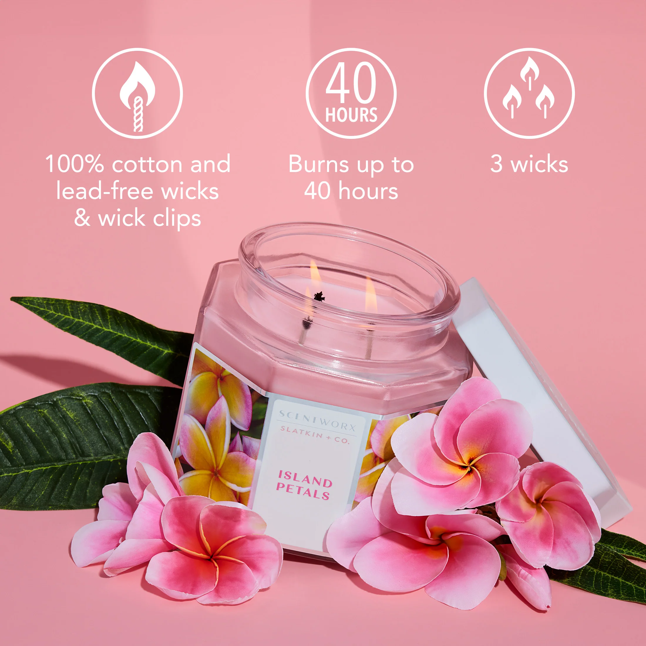 ScentWorx Island Petals 3-Wick Candle - Image 4