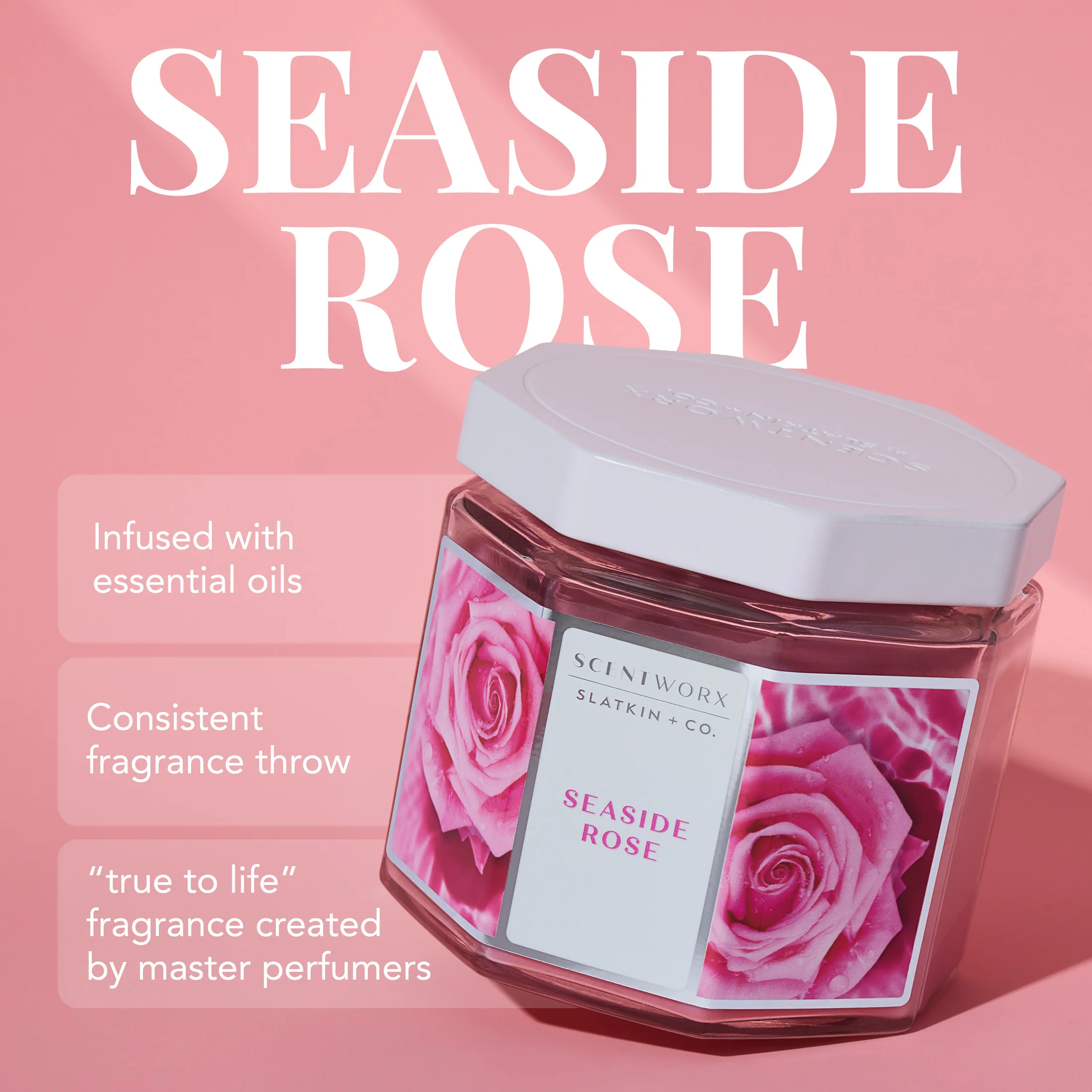 ScentWorx Seaside Rose 3-Wick Candle - Image 3