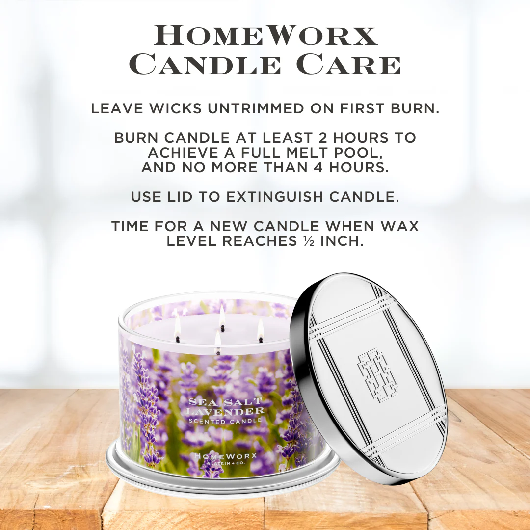 Sea Salt Lavender 4-wick Candle - Image 5