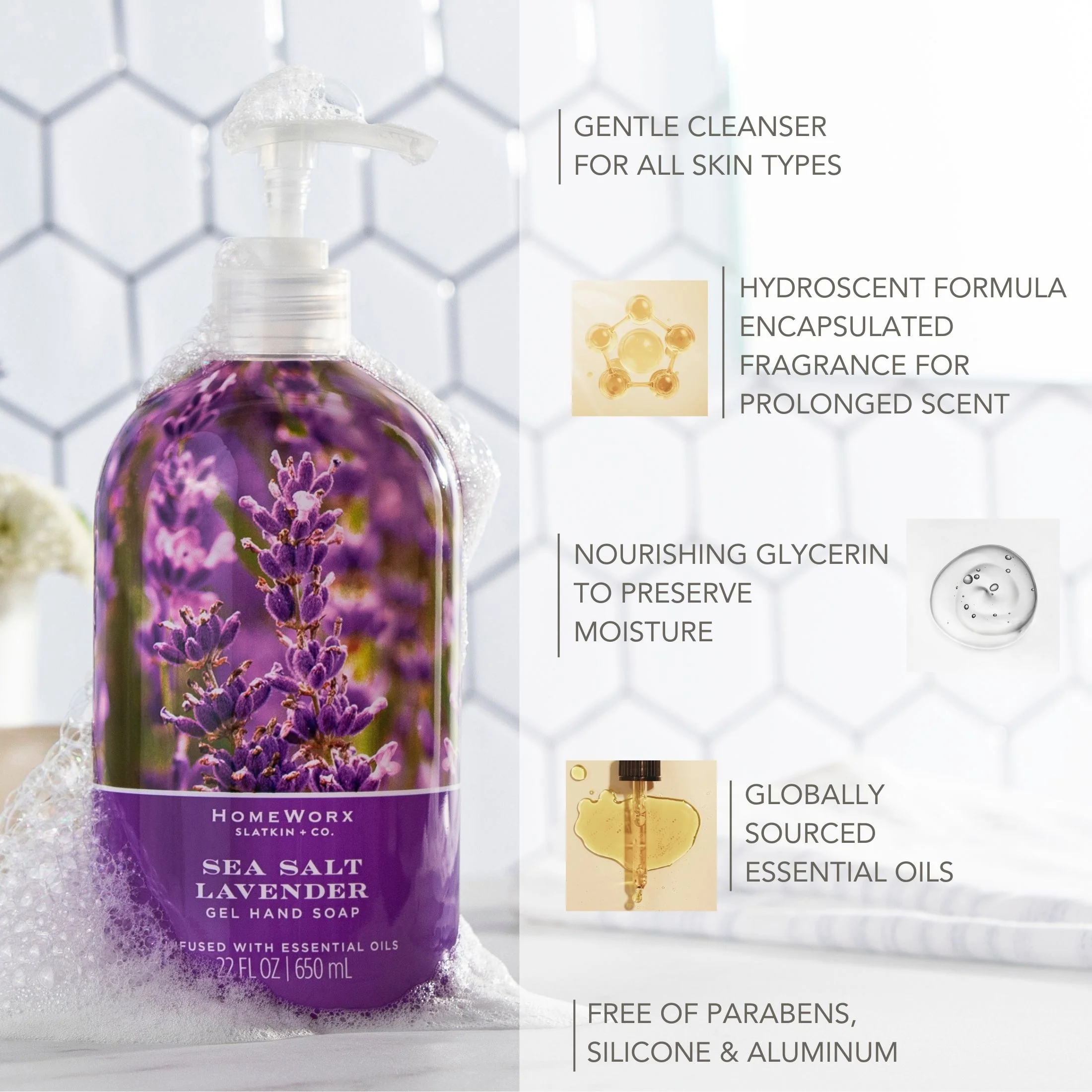 Sea Salt Lavender Gel Hand Soap - Image 3