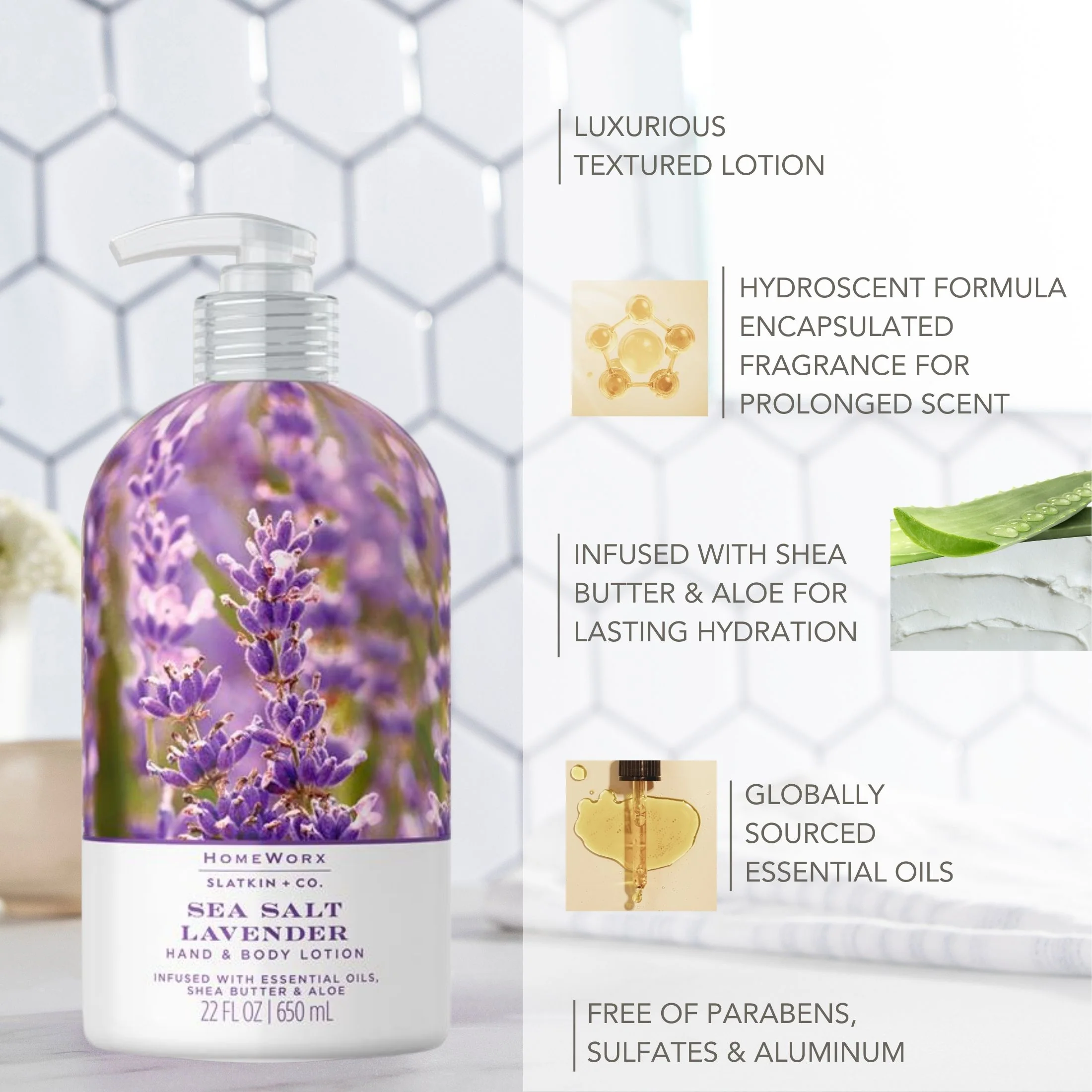 Sea Salt Lavender Hand & Body Lotion - Image 3