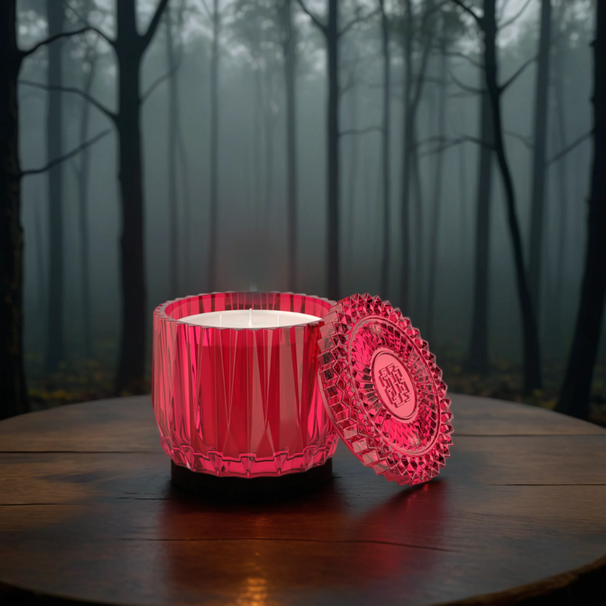 Wicked Cherry 3-wick Faceted Glass Candle - Image 8